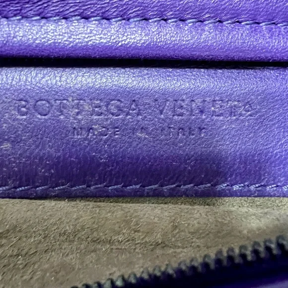 Bottega Veneta Lambskin and Snake Intrecciato Purple Clutch - Picture 4 of 12